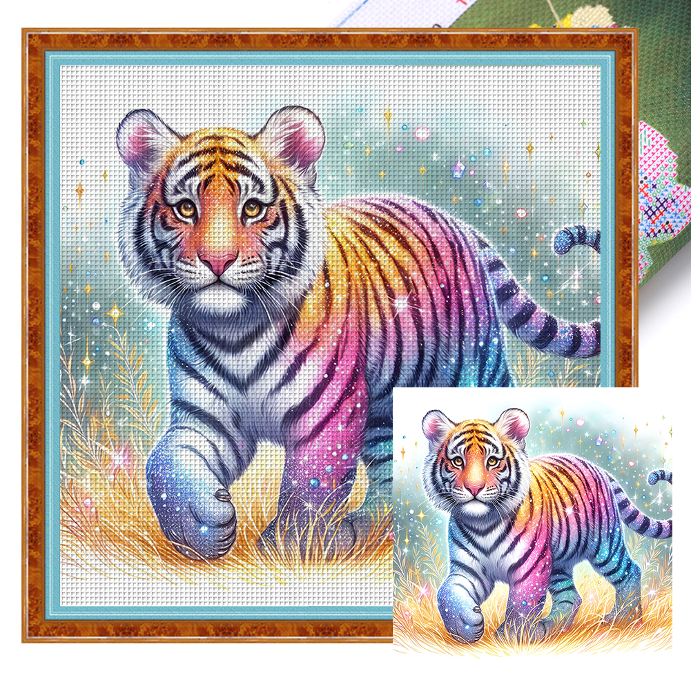 Dream Tiger Full 11CT Pre-stamped Canvas(40*40cm) Cross Stitch