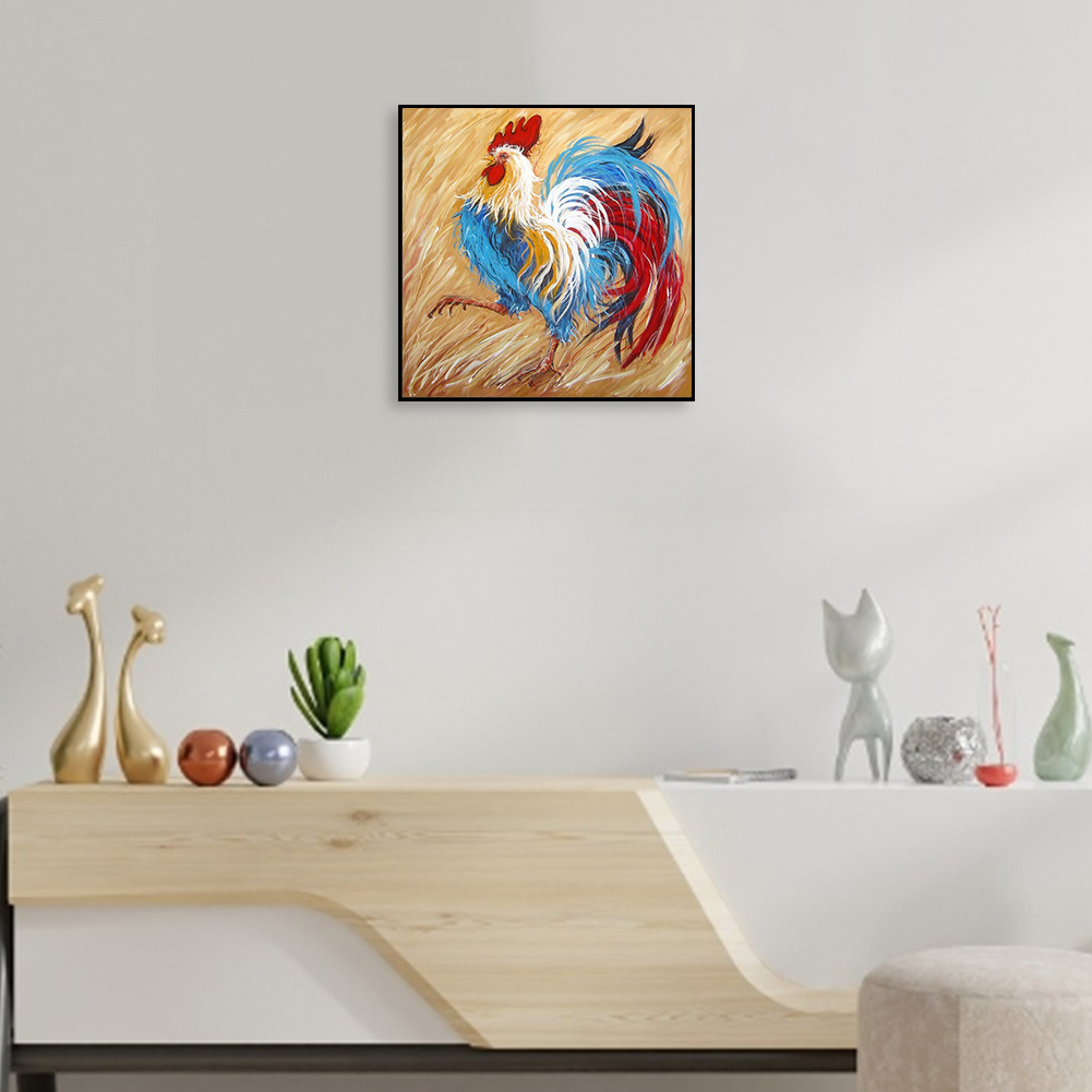 Colorful Rooster-Paint by Numbers 20*20cm