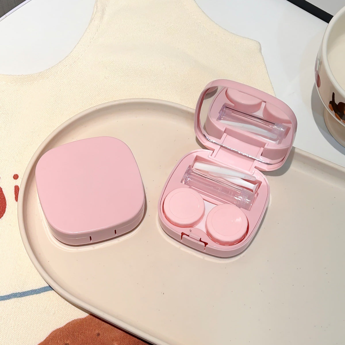 Like Fish Solid Color Portable Coloured Contact Lens Case