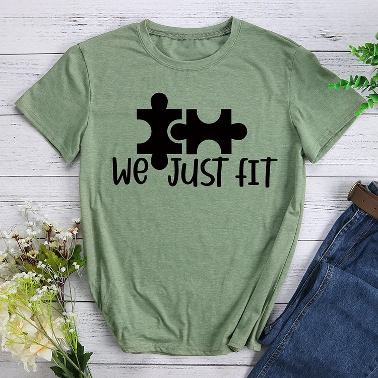We Just Fit Teacher Valentine's T-shirt Tee -011472