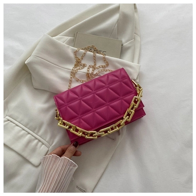 Women’s Medium Summer Pu Leather Elegant Streetwear Square Bag