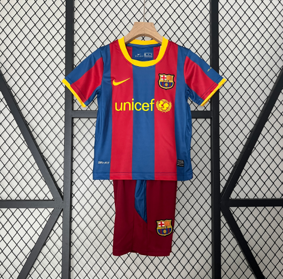 Retro 10/11 Barcelona Home Kids Kit Football Jersey Thai Quality