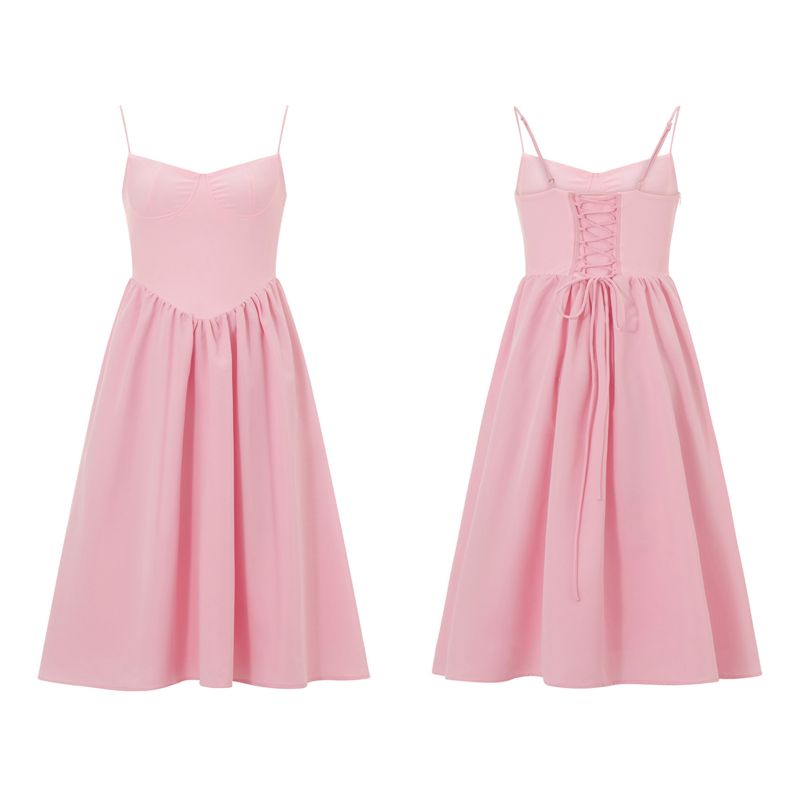 Cczzt event dresses for women luxury Women Summer Midi Dress Solid Color Sleeveless Corset Fishbone A-line Flowy Dresses Party Casual Elegant Dress
