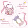 12"-16" Pink and White Bib Set 4 Pcs Reborn Baby Doll Accessories Set - RBBI-Myrebornbabydoll&reg; Myrebornbabydoll&reg;
