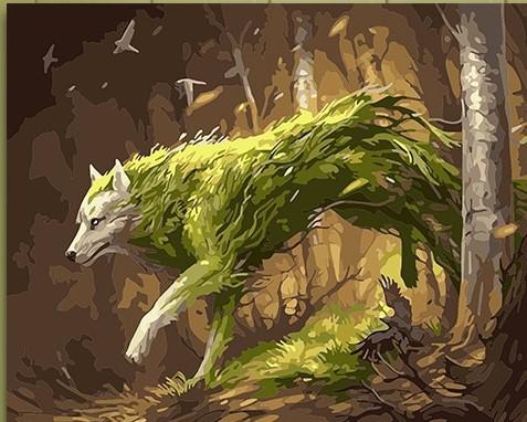 

Green Wolf – Paint By Numbers - 40*50CM, 501 Original
