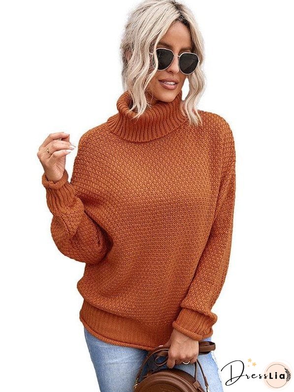 Knitted Turtleneck Pullover Sweater