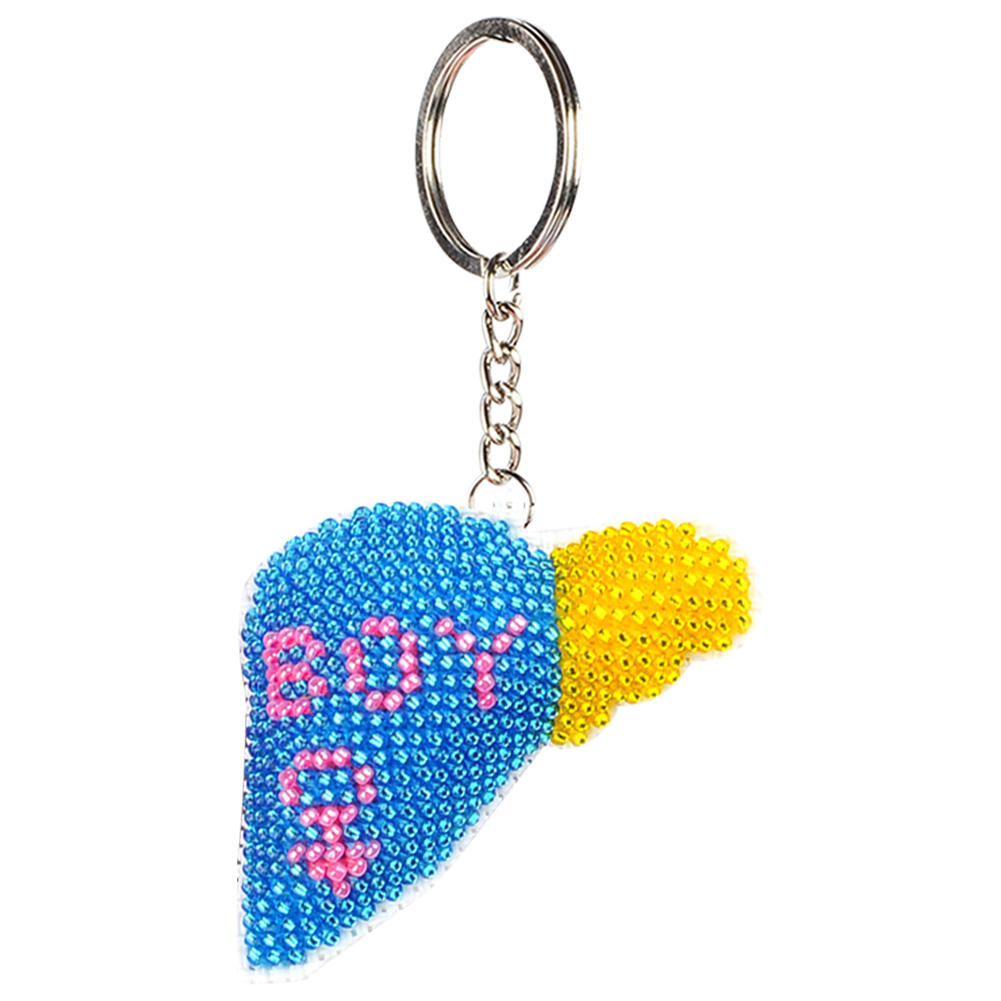 

Blue Boy - Stamped Bead Embroidery - Keychain, 501 Original