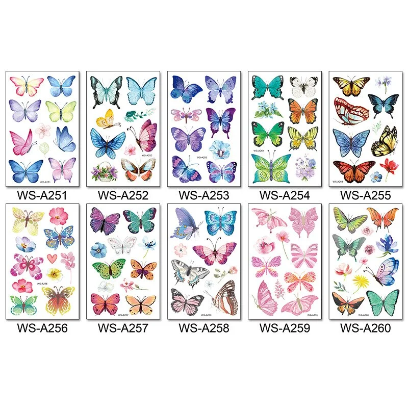 Tattoo Stickers Butterfly Temporary Fake Tattoos Paste on Face Arm Leg for Children Body Art tattoo stickers