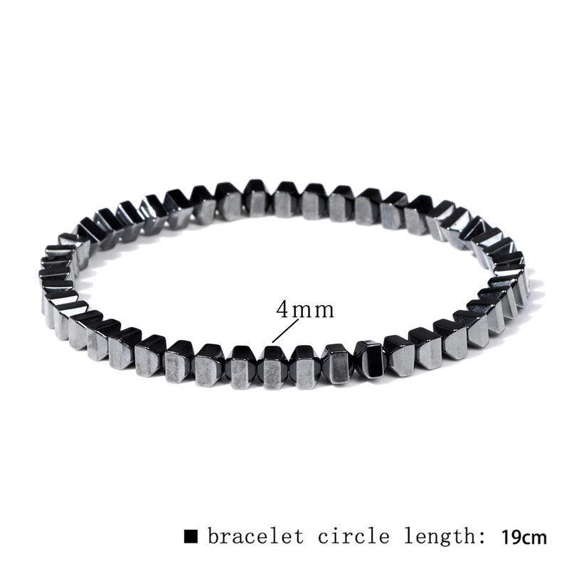 Casual Retro Geometric Elastic String Hematite Beaded Unisex Bracelets