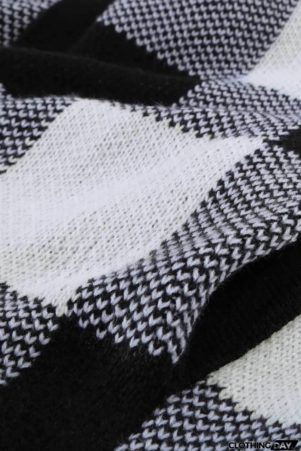 Board Games Pocketed Checkered Cardigan