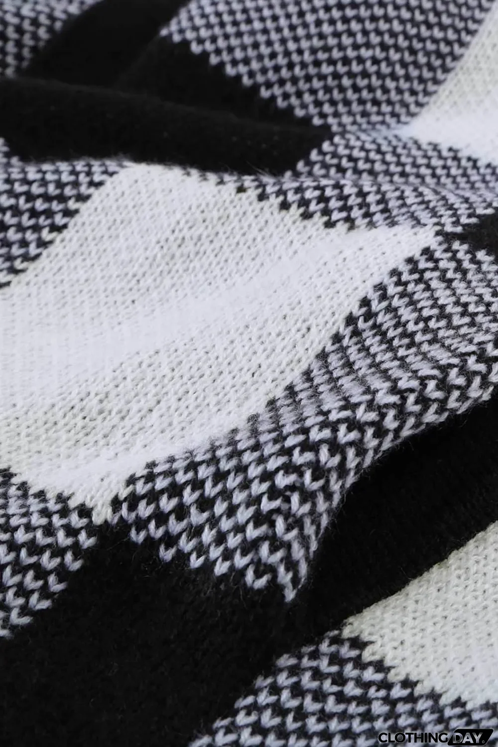 Board Games Pocketed Checkered Cardigan