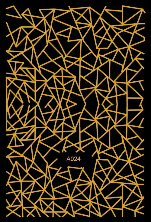 Black Wave Gold Stars White Line Nail Art Stickers Designs Manicure Sticker Back Glue Accessories for Nail Art Decoration Decals