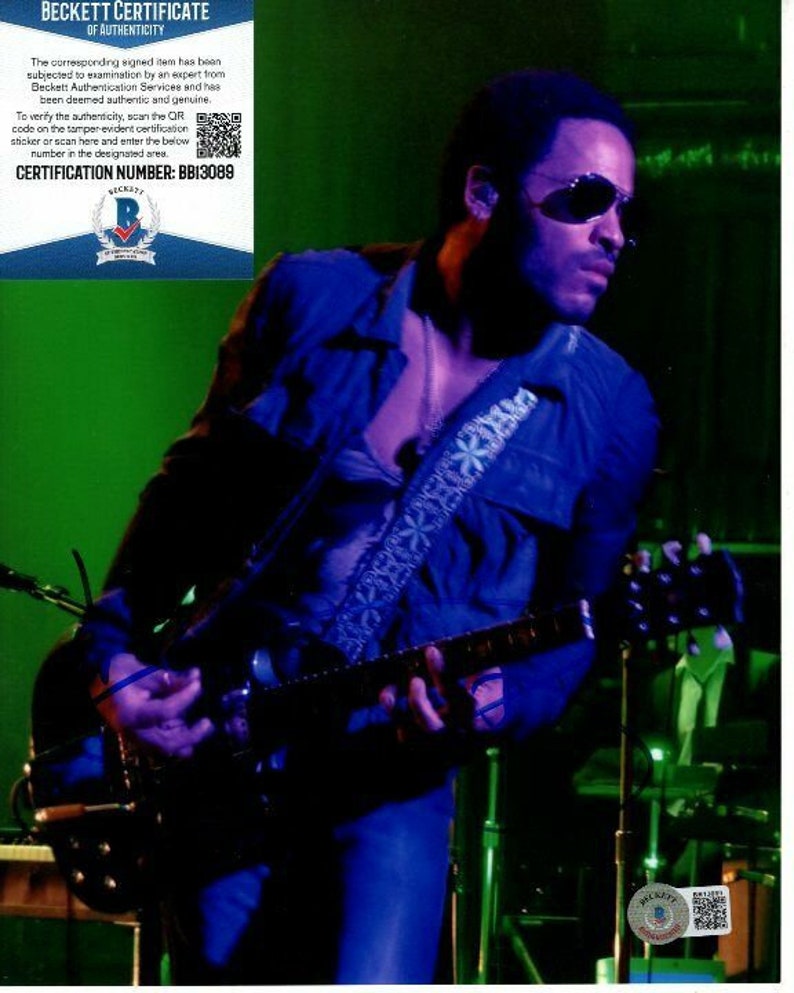 Lenny kravitz signed 8x10 Photo Poster painting beckett bas