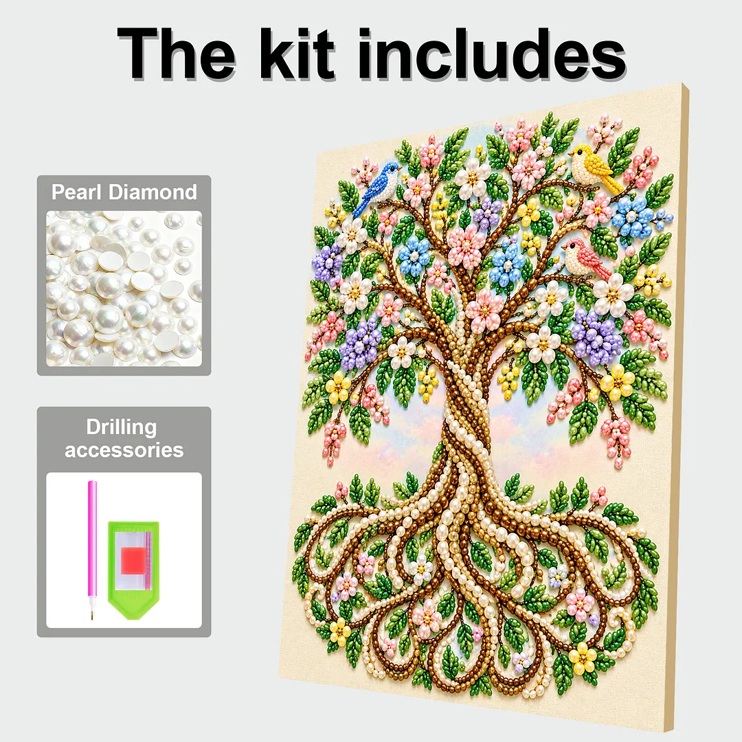 Pearl Painting Kit for Adults Tree 11.81x15.75in