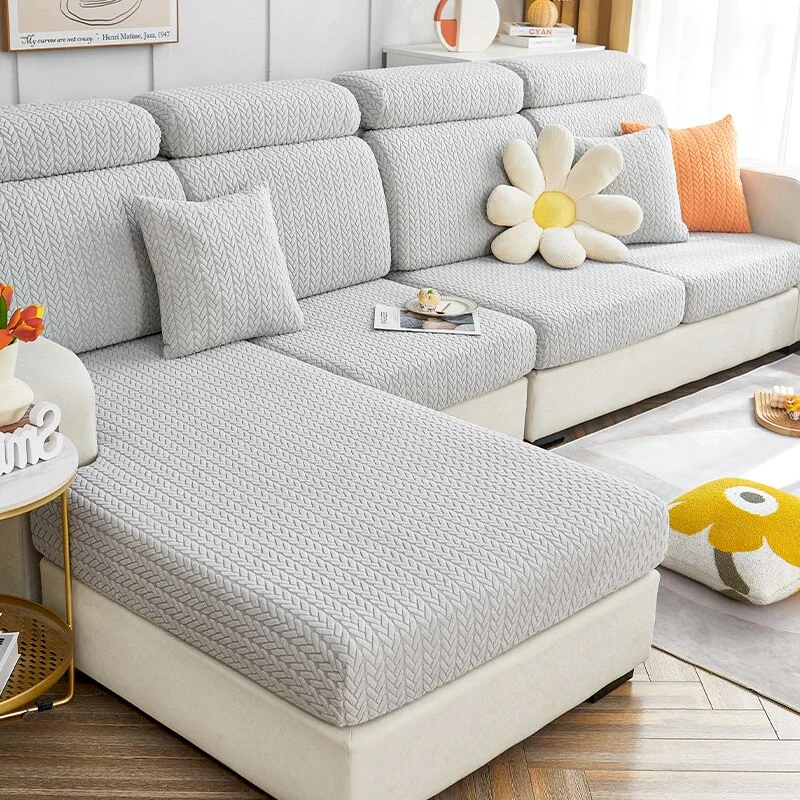 Athvotar Sofa Seat Cushion Cover for Living Room Wheat Head Pattern Elastic Thicken Corner Sofa Slipcover Furniture Protector