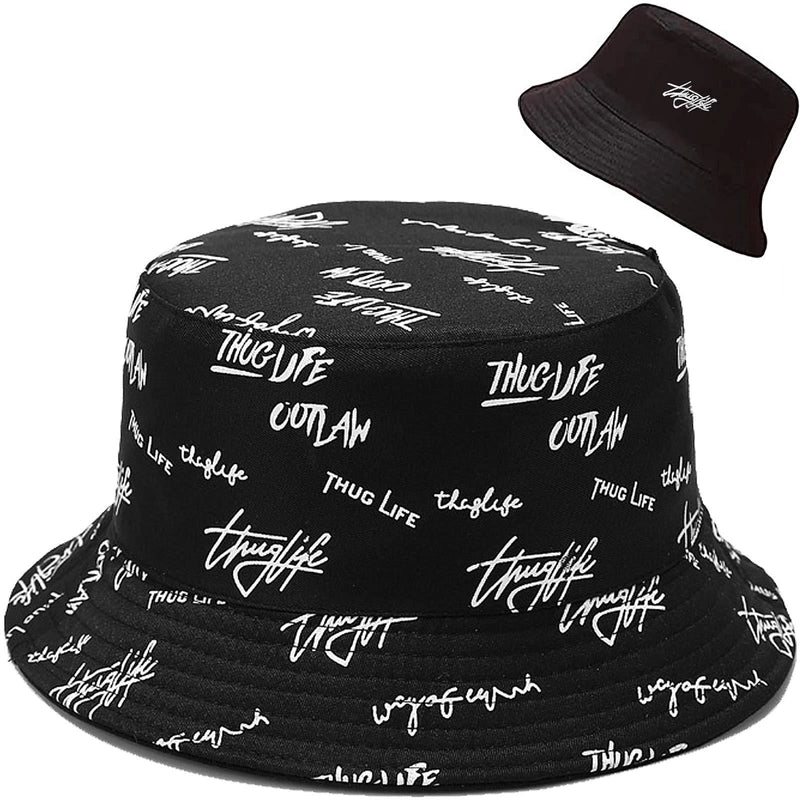 Printed Double-sided Foldable Fisherman Hat Women’s Summer Travel Sunshade Sun Protection Pot Hat For Men