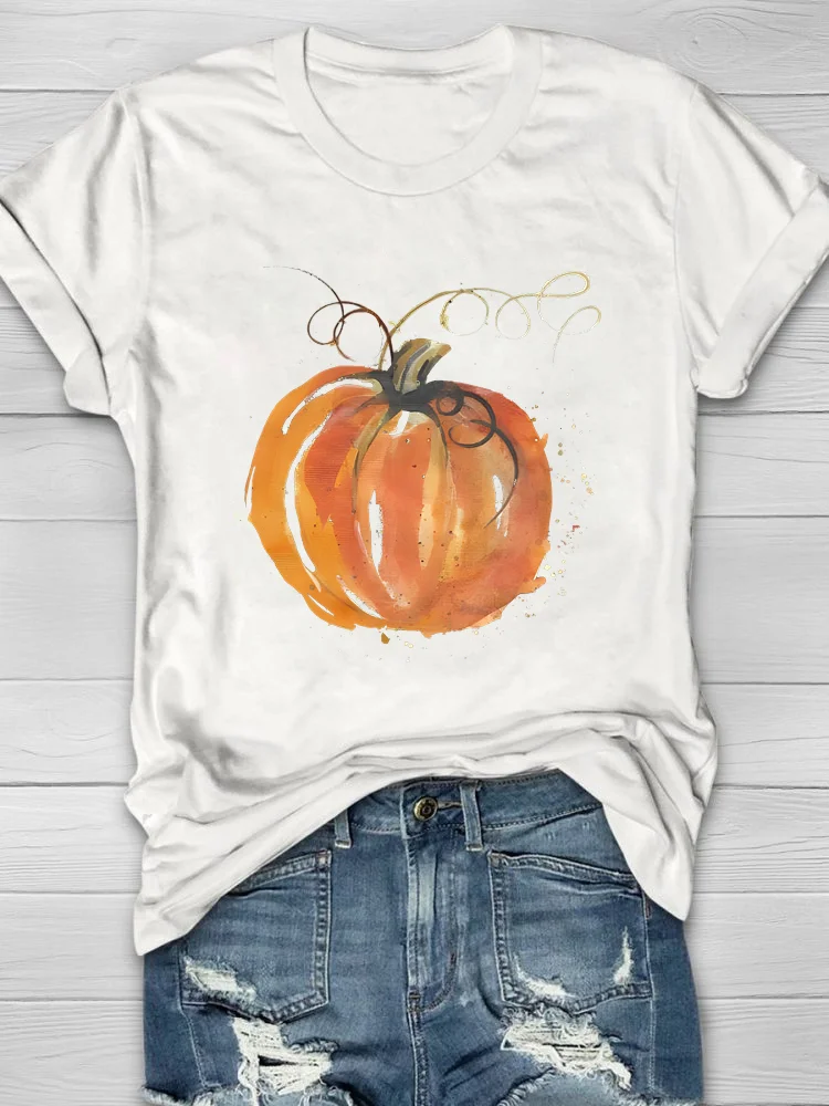 VChics Eagerlys Painted Pumpkin Short Sleeve T-shirt