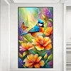 Diamond Painting-DIY Full Round Drill Stained Glass Blue Tit(70*40 CM)