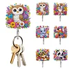 6Pcs Diamond Painting Acrylic Animal and Flower Wall Hooks DIY Crafts Decor