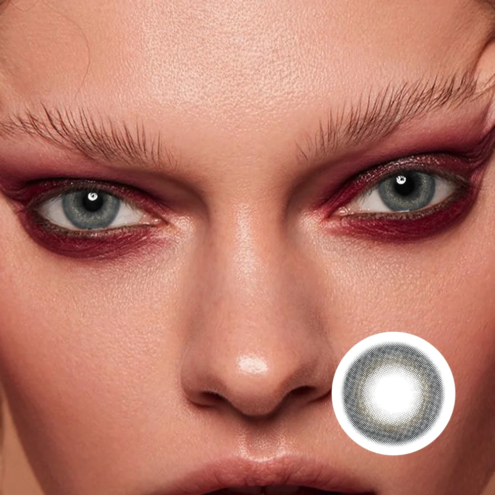 NEBULALENS Moon Elf Grey Yearly Prescription Colored Contact Lenses NEBULALENS