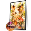 (40*60cm)Cat with Flower - Full Round Drill Diamond Painting