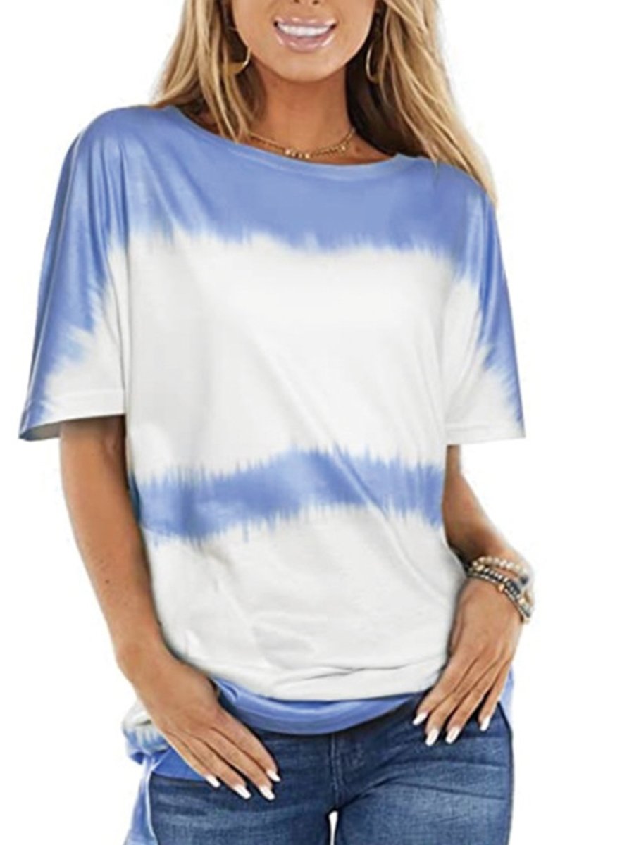 Loose Round Neck Short Sleeve Printed T-shirt
