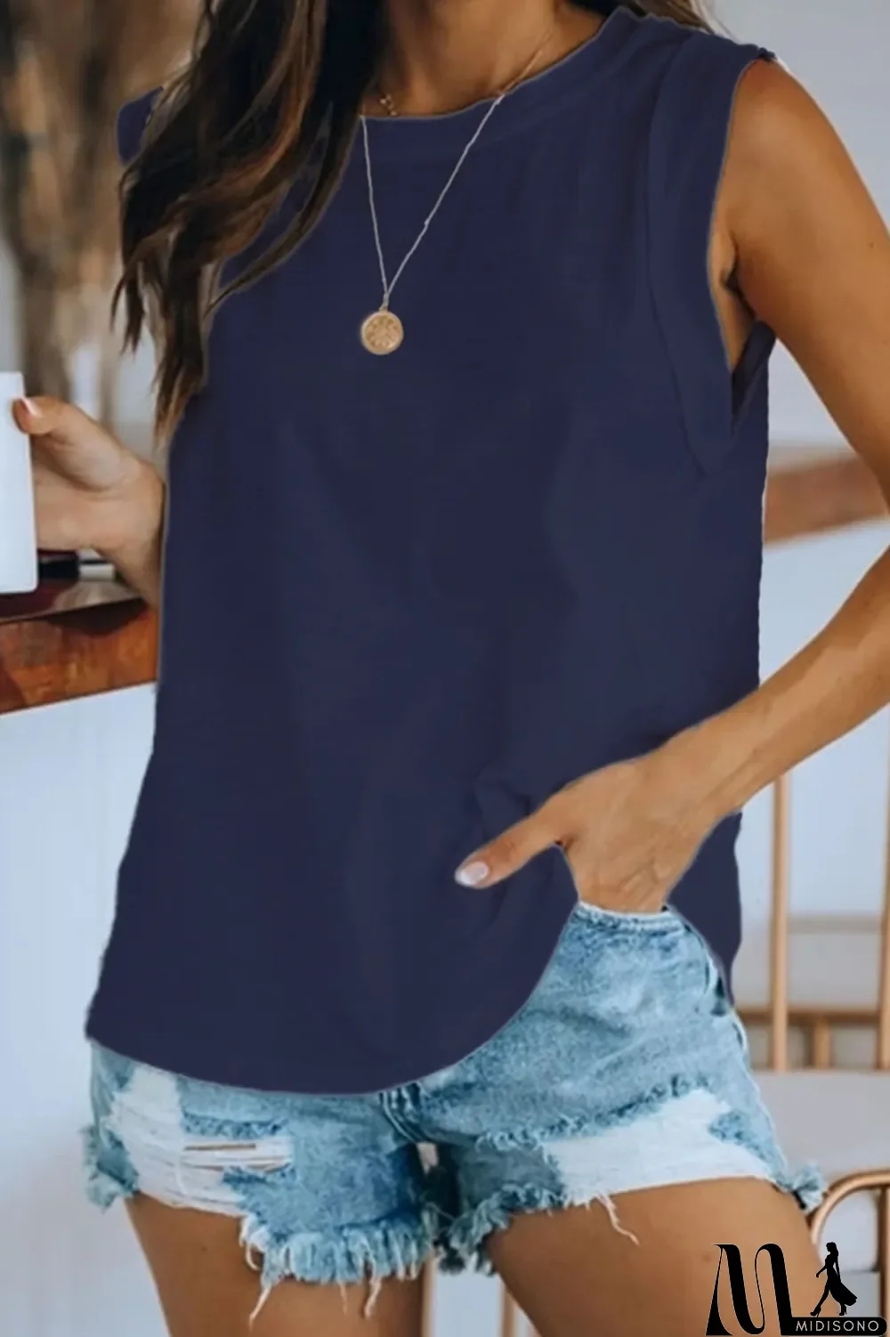 MidiSono - Casual Solid Basic O Neck T-Shirts(4 Colors)