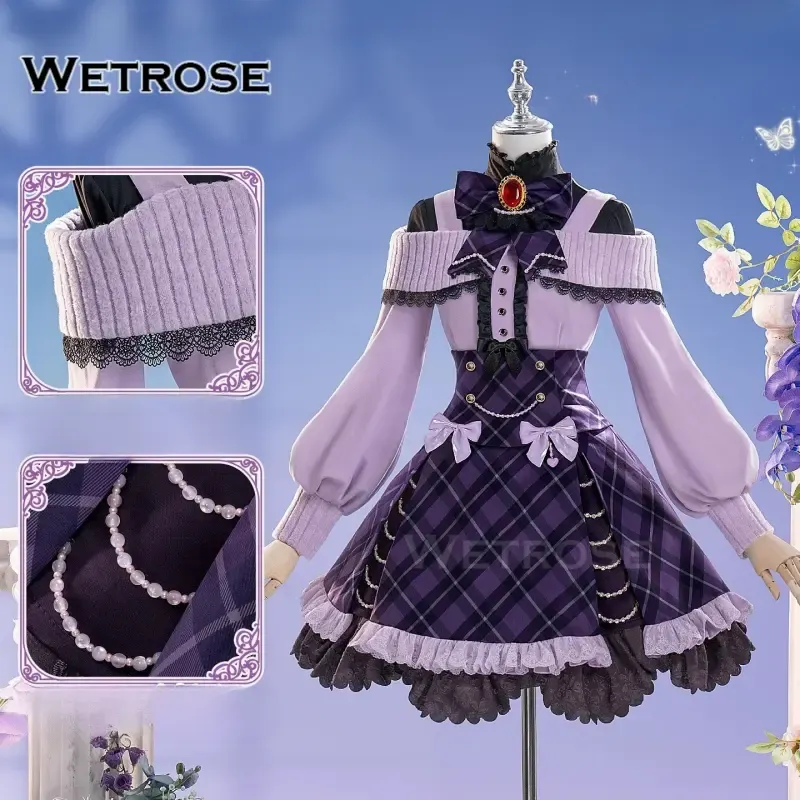 [Wetrose] In Stock Diabolik Lovers Yui Komori Purple Dress Game Outfit Cosplay Costume 