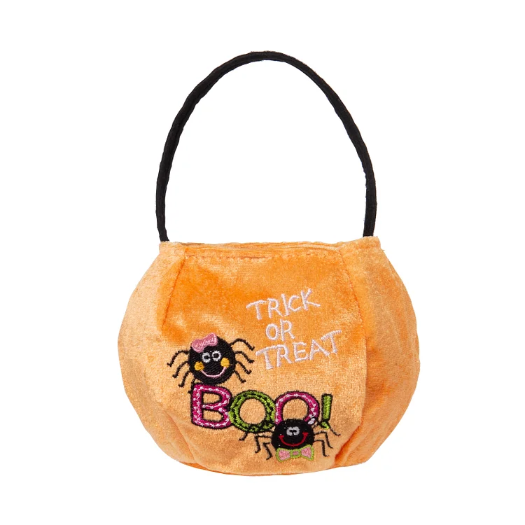 Spider-Personalized 1 Name Spider Halloween Orange Tote Bags, Custom Kids Halloween Trick or Treat Candy Bags with Name