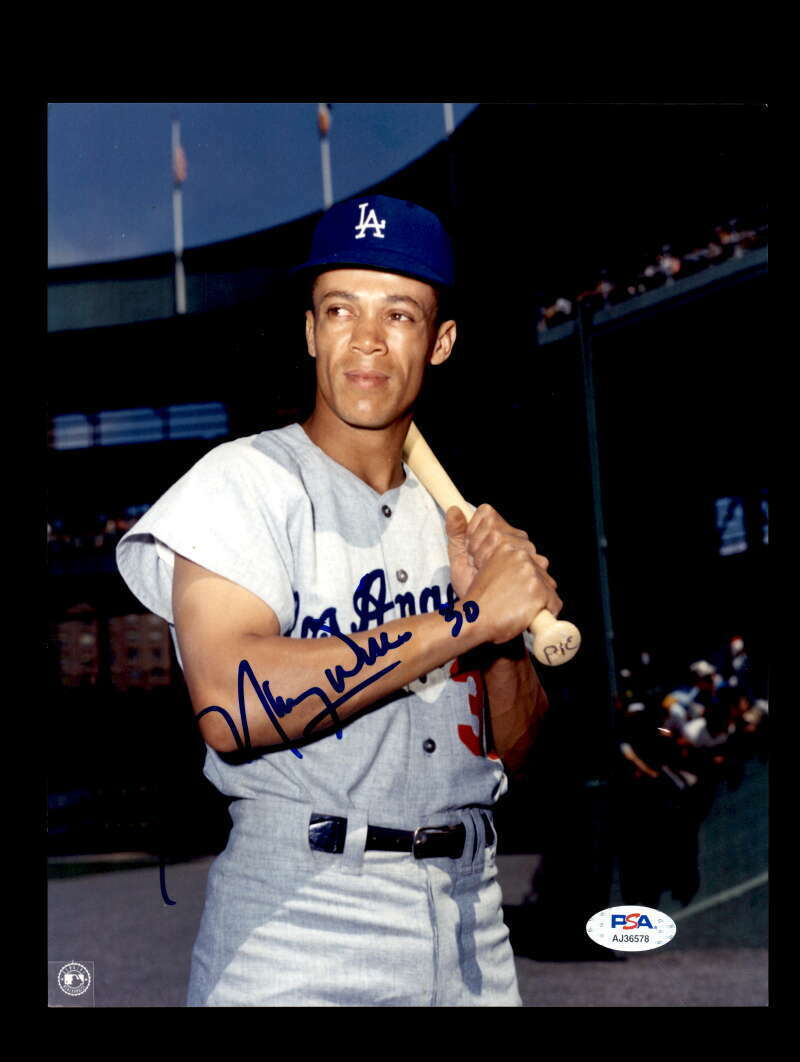 Maury Wills PSA DNA Coa Signed 8x10 Photo Poster painting Autograph