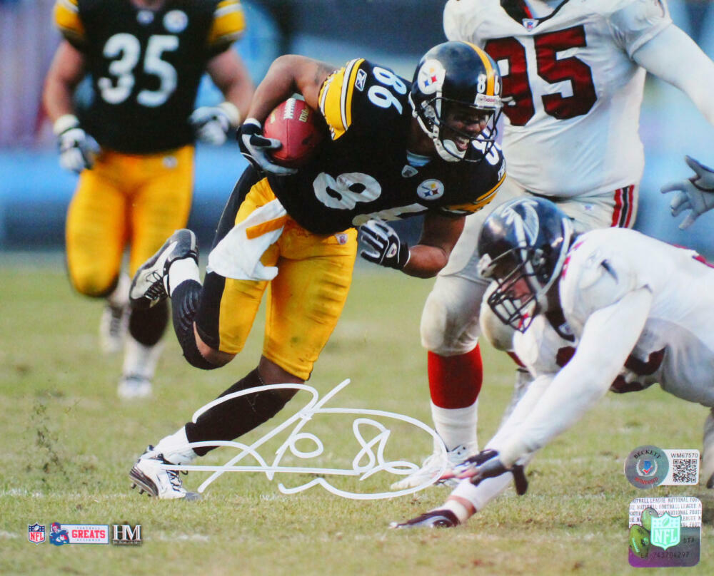 Hines Ward Autographed Steelers 8x10 Running Photo Poster painting -Beckett W Hologram *White