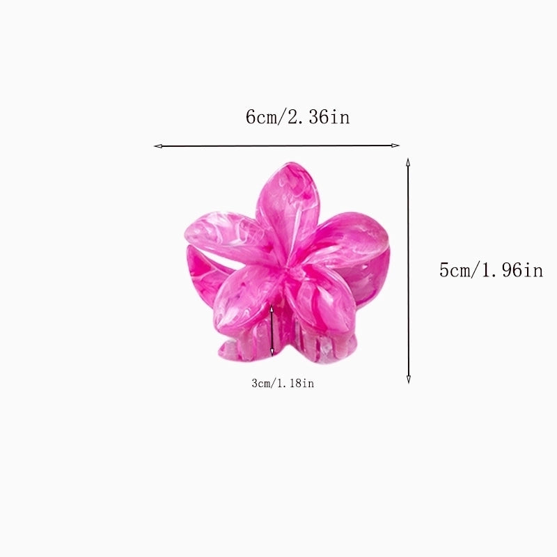Women’s Minimalist Floral Plastic Resin Stoving Varnish Hair Claws