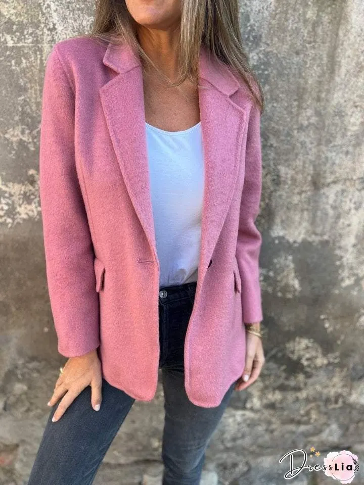 Casual Plain Loose Long Sleeve Jacket