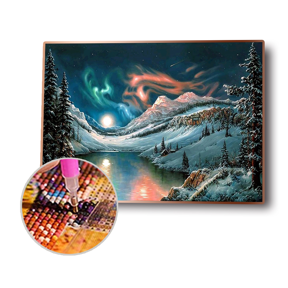 

(Multi-Size) Snow Landscape - Round/Square Drill Diamond Painting - 40*30CM, Round diamond 30*40cm, 501 Original