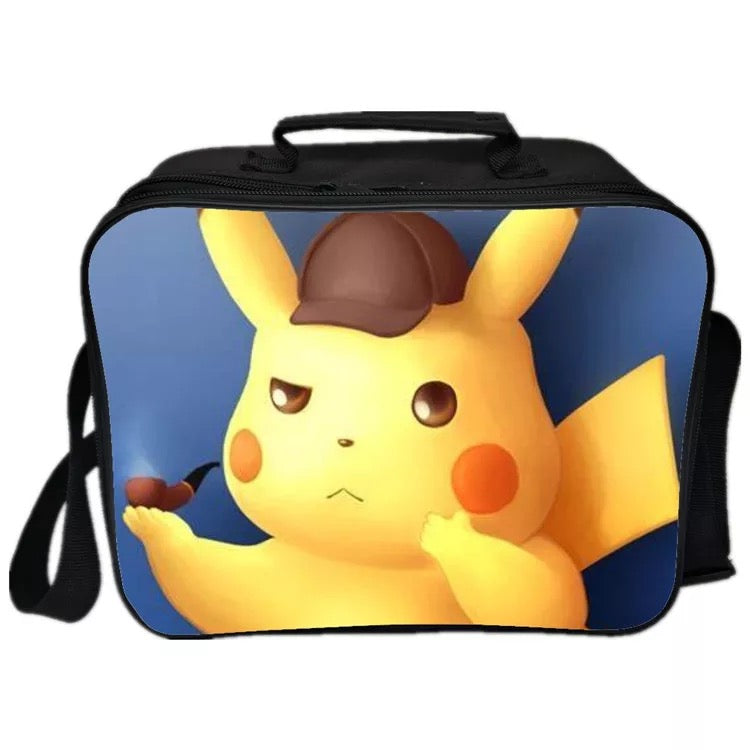 Mayoulove Pocket Monster Pokemon Go Pikachu #1 PU Leather Portable Lunch Box School Tote Storage Picnic Bag-Mayoulove