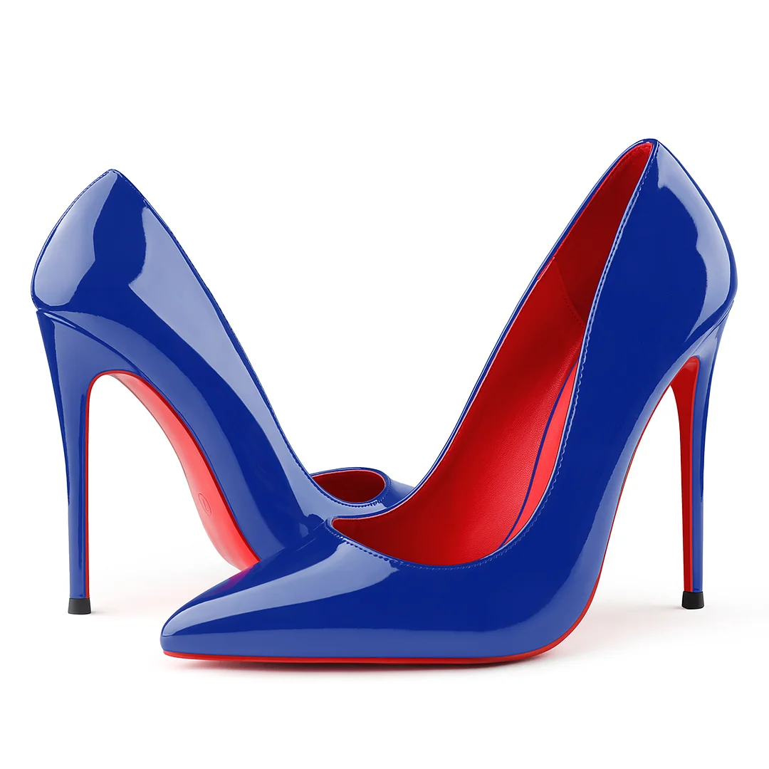 120/100mm Red Bottom Women's Party Wedding Heels Red Lining Patent Pumps-MERUMOTE