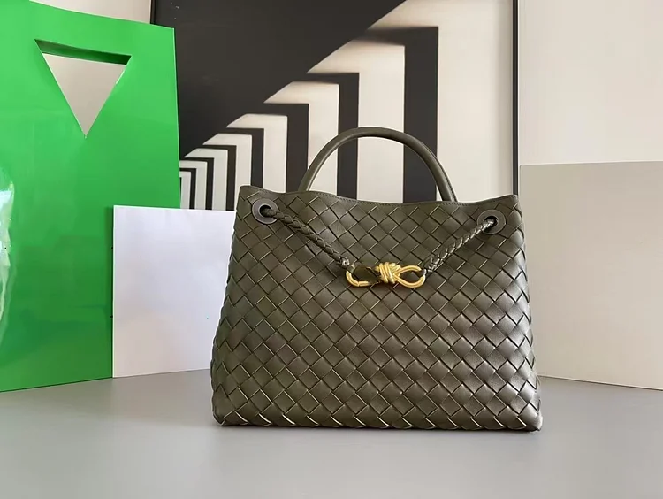 New Knitted  Handmade Vintage Bag Genuine Leather Women's Bag