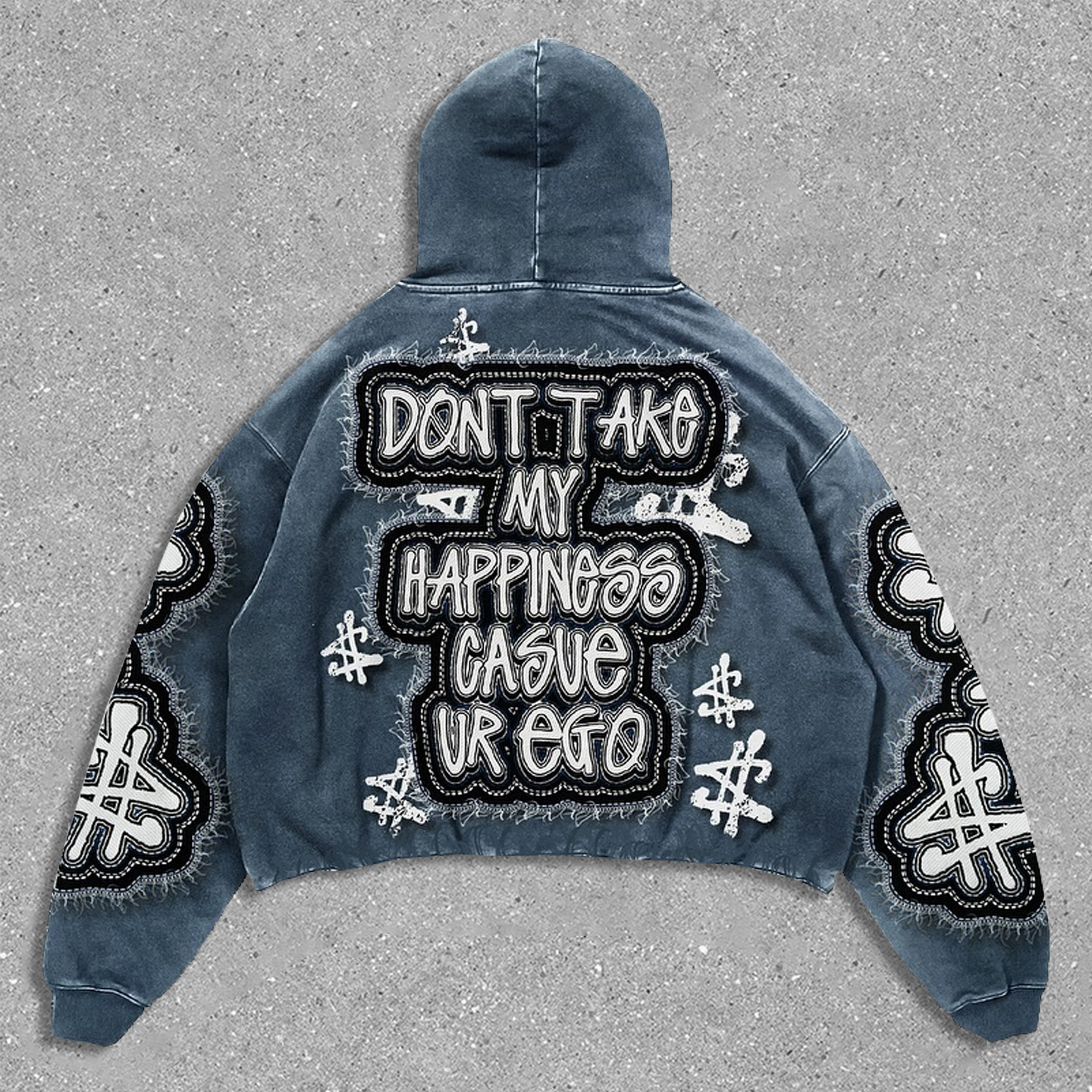 Vintage slogan print hoodie