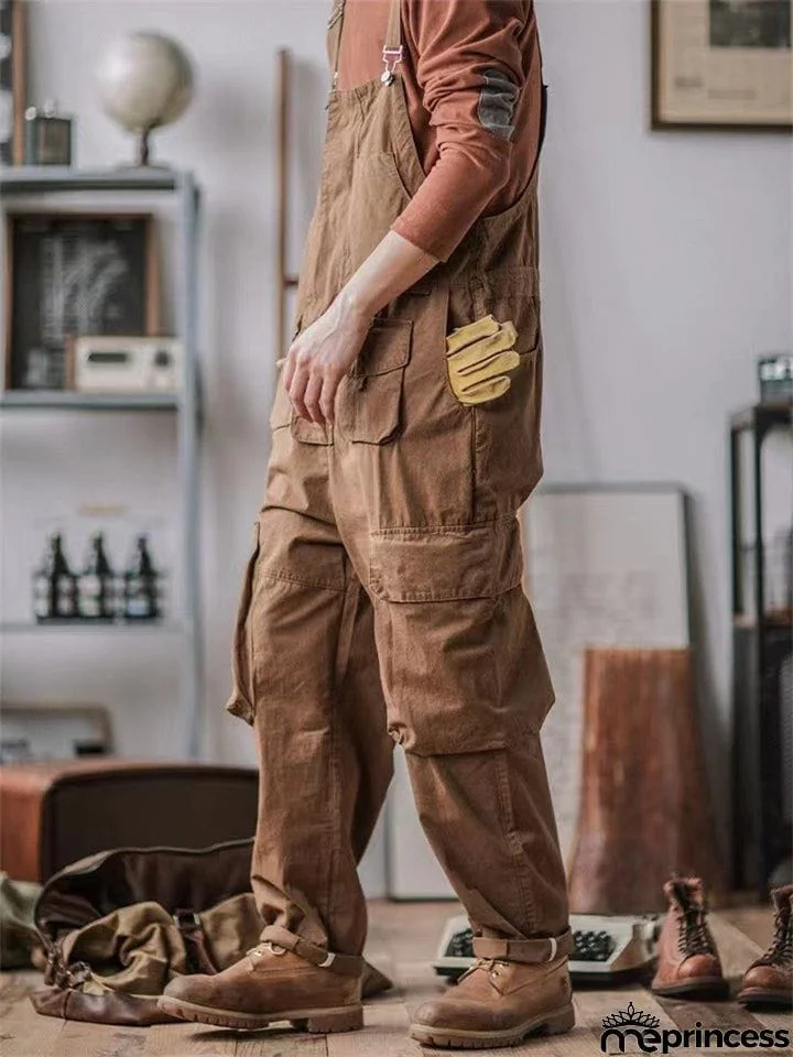 Men's Casual Cozy Oversized Multi-Pocket Dungarees