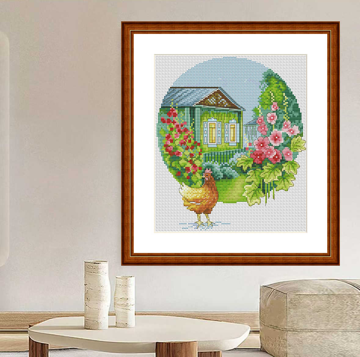 1set DIY Printed Cross Stitch Kit, 【CC2485- Farmhouse】crossstitch kit Painting Fairy Cross Stitch