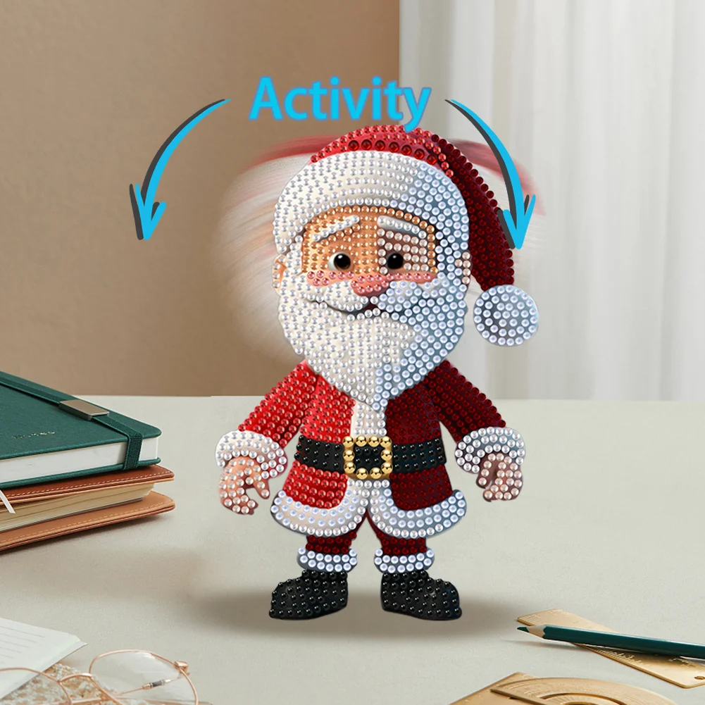Xmas Acrylic Shaking Head 5D DIY Diamond Art Tabletop Decorations (Santa Claus)