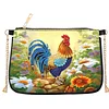 (US Local)Special Shape Rooster 5D DIY Diamond Painting Clutch Bag for Women Girls