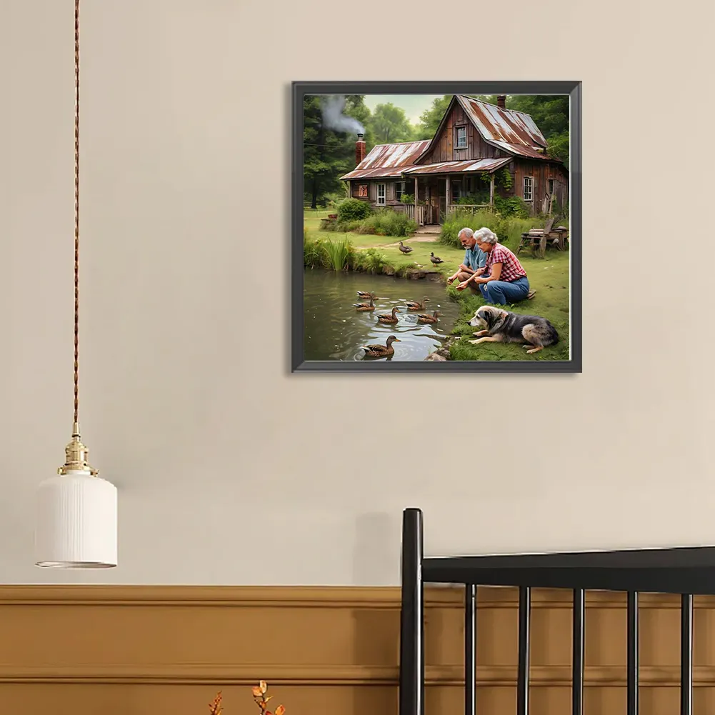 Diamond Painting - Full Round Drill - Old Couple(Canvas|40*40cm)