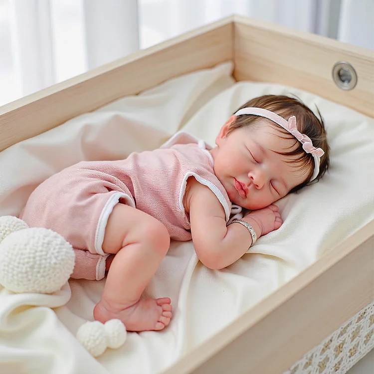12" & 16" Reborn Full Flexible Body Baby Doll Girl or Boy with Brown Hair and Smooth Skin, Newborn Realistic Doll Named Arabella and Aaron