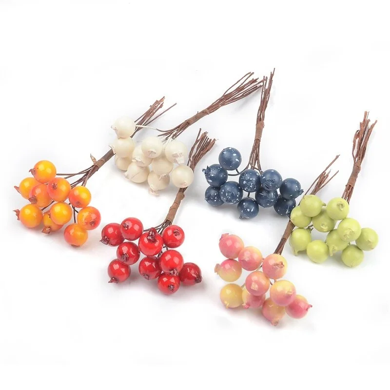 20pcs Simulation pomegranate fruit Berries Artificial Flower Stamen For Home Wedding Decoration Christmas tree craft accessories