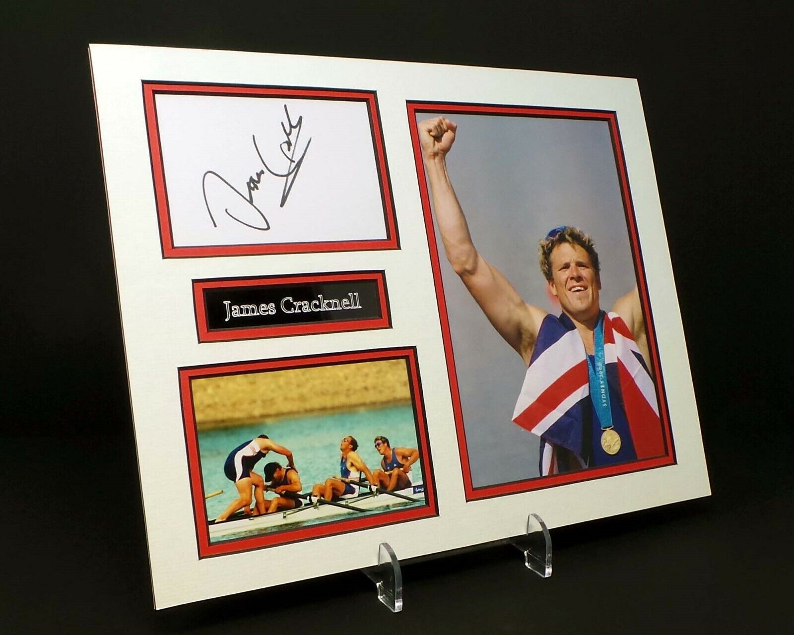 James CRACKNELL Signed Mounted Photo Poster painting Display AFTAL Olympic Gold Medalist Rower