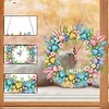 (US Only)2D Flat DIY Easter Bunny Diamond Painting Clock Pendant for Living Room Decor
