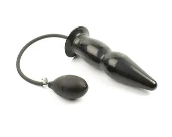 pornhint Pornhint Rubberfashion latex butt plug - latex anal plug XXL - inflatable with pump for women and men 20 x 6 cm