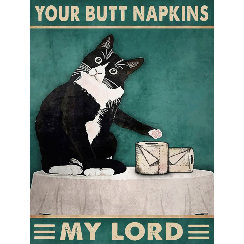 

Retro Black Cat Poster - Round Drill Diamond Painting - 30*40CM, Round diamond 30*40cm, 501 Original