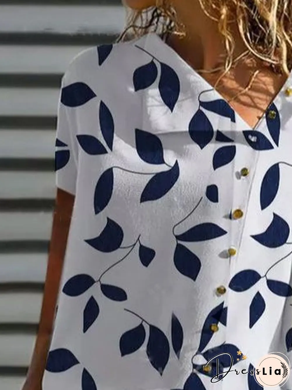 Holiday Leaves Asymmetrical Short Sleeve Tops